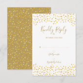Gouden Liefdesharten Confetti Handtekening RSVP Kaartje (Voorkant / Achterkant)