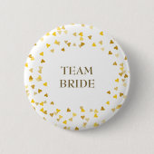 Gouden Liefdesharten Confetti Naam Ronde Button 5,7 Cm (Voorkant)