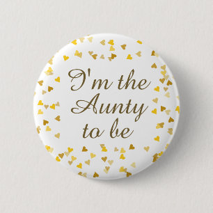 Gouden Liefdeshartjes Baby Borrel / Spetter / Kopp Ronde Button 5,7 Cm
