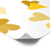 Gouden Liefdeshartjes Baby Shower / Strooigoed Poster (Hoek)