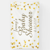Gouden Liefdeshartjes Baby Shower / Strooigoed Spandoek (Verticaal)