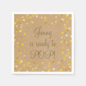 Gouden Liefdeshartjes Ze staat op springen Baby Bo Servet (Voorkant)