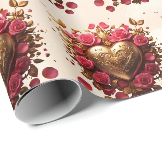 "Gouden liefdesverhaal" Cadeaupapier (Rol Hoek)