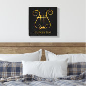 Gouden Lier Canvas Afdruk (Insitu (Slaapkamer))