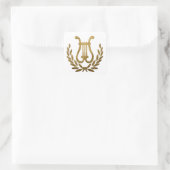 Gouden Lier tas Vierkante Sticker (Tas)