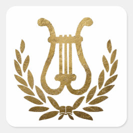 Gouden Lier tas Vierkante Sticker