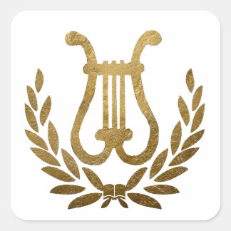 Gouden Lier tas Vierkante Sticker