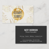 Gouden lijn artwork patroon | Bloemenpatroon Visitekaartje (Voorkant / Achterkant)