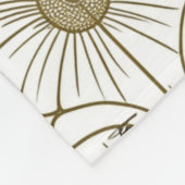 Gouden Lijn Bloemen Patroon Fleece Deken (Hoek)