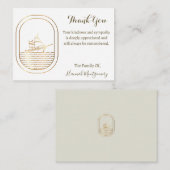 Gouden Lijn Boot Oceaan Bedankkaart Notitiekaartje (Voorkant / Achterkant)