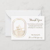 Gouden Lijn Boot Oceaan Bedankkaart Notitiekaartje (Voorkant)