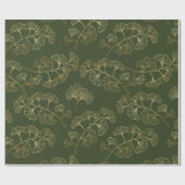 Gouden Lijn Botanisch Patroon Cadeaupapier (Vlak)