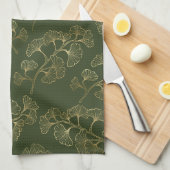 Gouden Lijn Botanisch Patroon Theedoek (Quarter Fold)