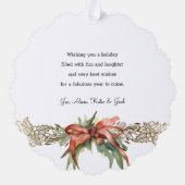 Gouden lijn-getrokken kerst krans foto ornament kaart (Achterkant)