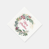 Gouden lijn kunst en rode bessen Kerstmis Servet (Hoek)