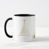 Gouden Lijn Kunst Kerstboom Mok (Links)