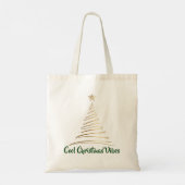 Gouden Lijn Kunst Kerstboom Tote Bag (Achterkant)