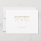 Gouden Lijn Kunst Magnolia Bloem Elegante Trouw Bedankkaart (Achterkant)