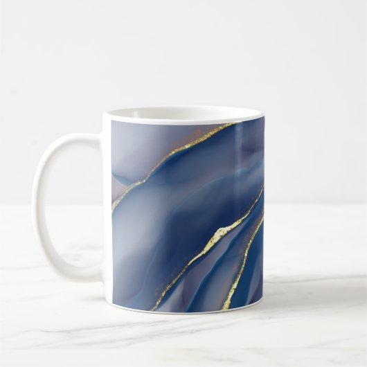Gouden lijn: Luxe Abstract Inkscape Koffiemok (Links)