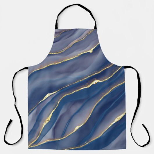 Gouden lijn: Luxe Abstract Inkscape Schort (Voorkant)