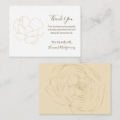 Gouden lijn Roos sympathie dank u kaart Notitiekaartje (Voorkant / Achterkant)