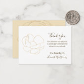 Gouden lijn Roos sympathie dank u kaart Notitiekaartje (Voorkant / Achterkant in situ)