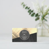Gouden lijnen Donker Hout Kleurblok Visitekaartje (Staand voorkant)