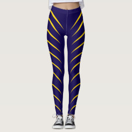Gouden lijnen en paarse kleur leggings