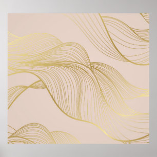 Gouden lijnen: luxepatroon. poster