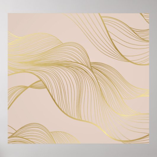 Gouden lijnen: luxepatroon. poster (Voorkant)