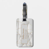 Gouden lijnen op Satijn Bagagelabel (Achterkant verticaal)