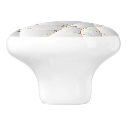 Gouden lijnen op wit keramische knop (Zijkant)
