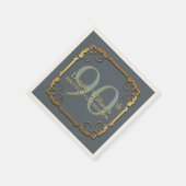Gouden Lijst 90e Verjaardag Feest Papieren servett Servet (Hoek)