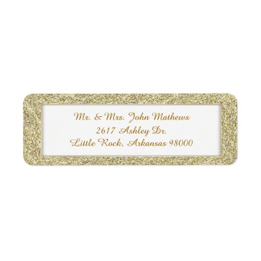 Gouden lijst aangepaste retouradres sticker (Voorkant)