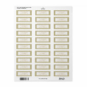 Gouden lijst aangepaste retouradres sticker (Full Sheet)