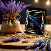 gouden lijst blauwgroen blauw zwart bruiloft kaart