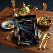  gouden lijst blauwgroen blauw zwart bruiloft kaart