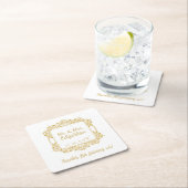 gouden Lijst bruiloft gepersonaliseerd Kartonnen Onderzetters (Insitu)