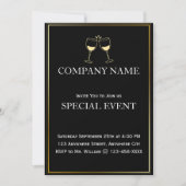 Gouden Lijst Cheer Black Corporate Invitation Kaar Kaart (Voorkant)