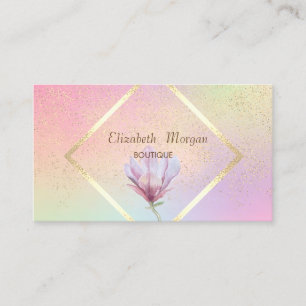 Gouden lijst, Confetti Waterverf Magnolia Elegant Visitekaartje