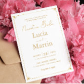 Gouden Lijst Crème Spaans Nuestra Boda Kaart