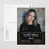 Gouden lijst Eenvoudige moderne gespikkelde uitvaa Briefkaart (Voorkant / Achterkant)