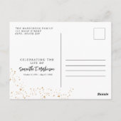 Gouden lijst Eenvoudige moderne gespikkelde uitvaa Briefkaart (Achterkant)