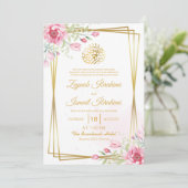 Gouden Lijst Elegante Bloemrijke Islamitische Mosl Kaart (Staand voorkant)