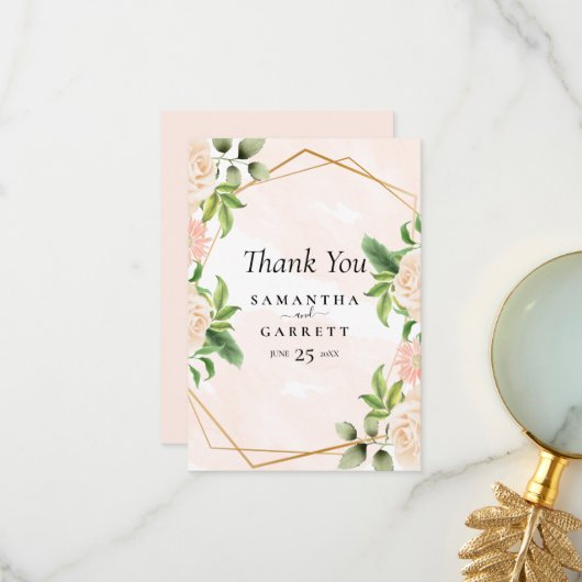 Gouden Lijst en Rozen Bedankkaart (Voorkant / Achterkant in situ)