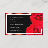 Gouden lijst en rozen floral visitekaartje (Achterkant)