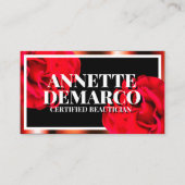 Gouden lijst en rozen floral visitekaartje (Voorkant)