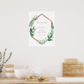 Gouden lijst Eucalyptus baby shower welkomstbord Poster (Keuken)