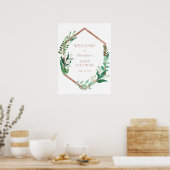 Gouden lijst Eucalyptus babyshower welkomstbord Poster (Keuken)