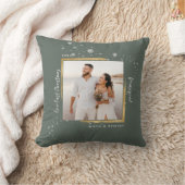 Gouden lijst foto onze eerste kerst getrouwd kussen (Deken)